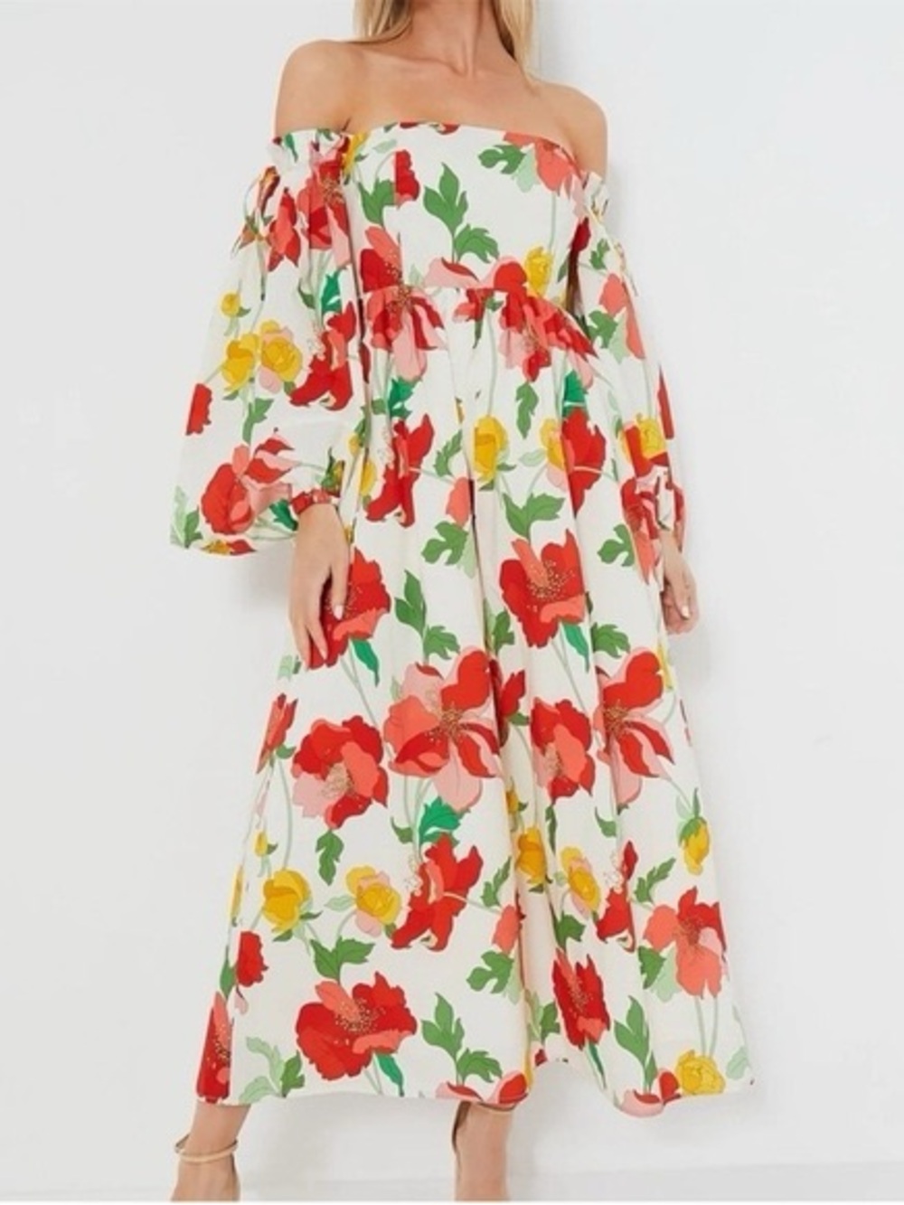 Tuckernuck Hyacinth House Off-The-Shoulder Marigold Maxi Dress